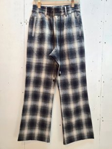 画像1: el conductorH(コンダクター) CHECK FLANNEL FLARE TROUSERS PD25MP01 (1)