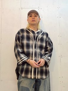 画像5: el conductorH(コンダクター) CHECK FLANNEL BASEBALL SHIRT PD25MS01 (5)