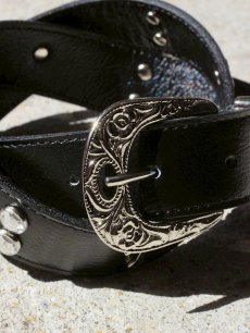 画像2: el conductorH(コンダクター) CROSS STUDS COWBOY BELT PD25AAC02 (2)