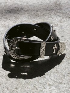 画像1: el conductorH(コンダクター) CROSS STUDS COWBOY BELT PD25AAC02 (1)