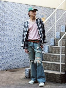 画像6: el conductorH(コンダクター) CHECK FLANNEL BASEBALL SHIRT PD25MS01 (6)