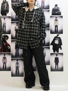 画像10: Azuma.(アズマ) PLAID DOCKING HOOD SHIRT 25AH-SH-02(BLK) (10)