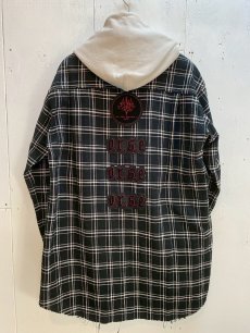 画像5: Azuma.(アズマ) PLAID DOCKING HOOD SHIRT 25AH-SH-02(BLK) (5)