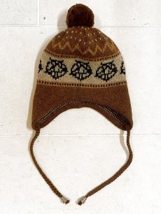 画像2: el conductorH(コンダクター) WOOL KNIT FLAP POMPOM BEANIE PD25AAC09 (2)