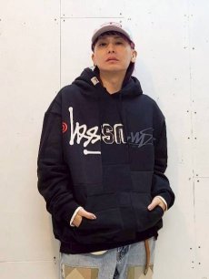 画像5: Takaya Hioki (タカヤヒオキ) OLD STUSSY REMAKE PULL OVER HOODIE (BLK) (5)