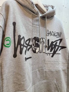 画像2: Takaya Hioki (タカヤヒオキ) OLD STUSSY REMAKE PULL OVER HOODIE (GRY) (2)