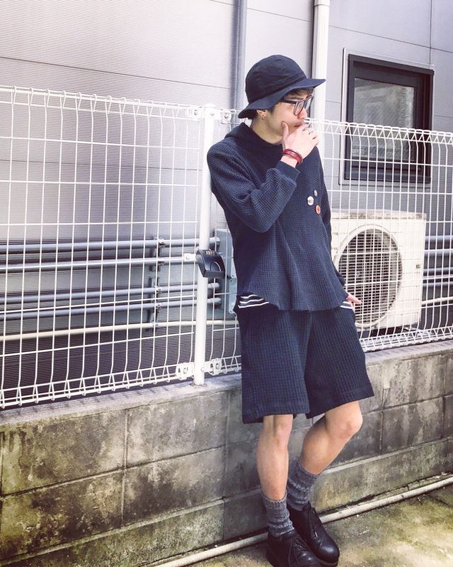  REBEL ELEMENTS別注　KIIT(キート) 　BIG WAFFULE SHORT PANTS KIC-P83-021(BLK)好評につき残り僅かです！