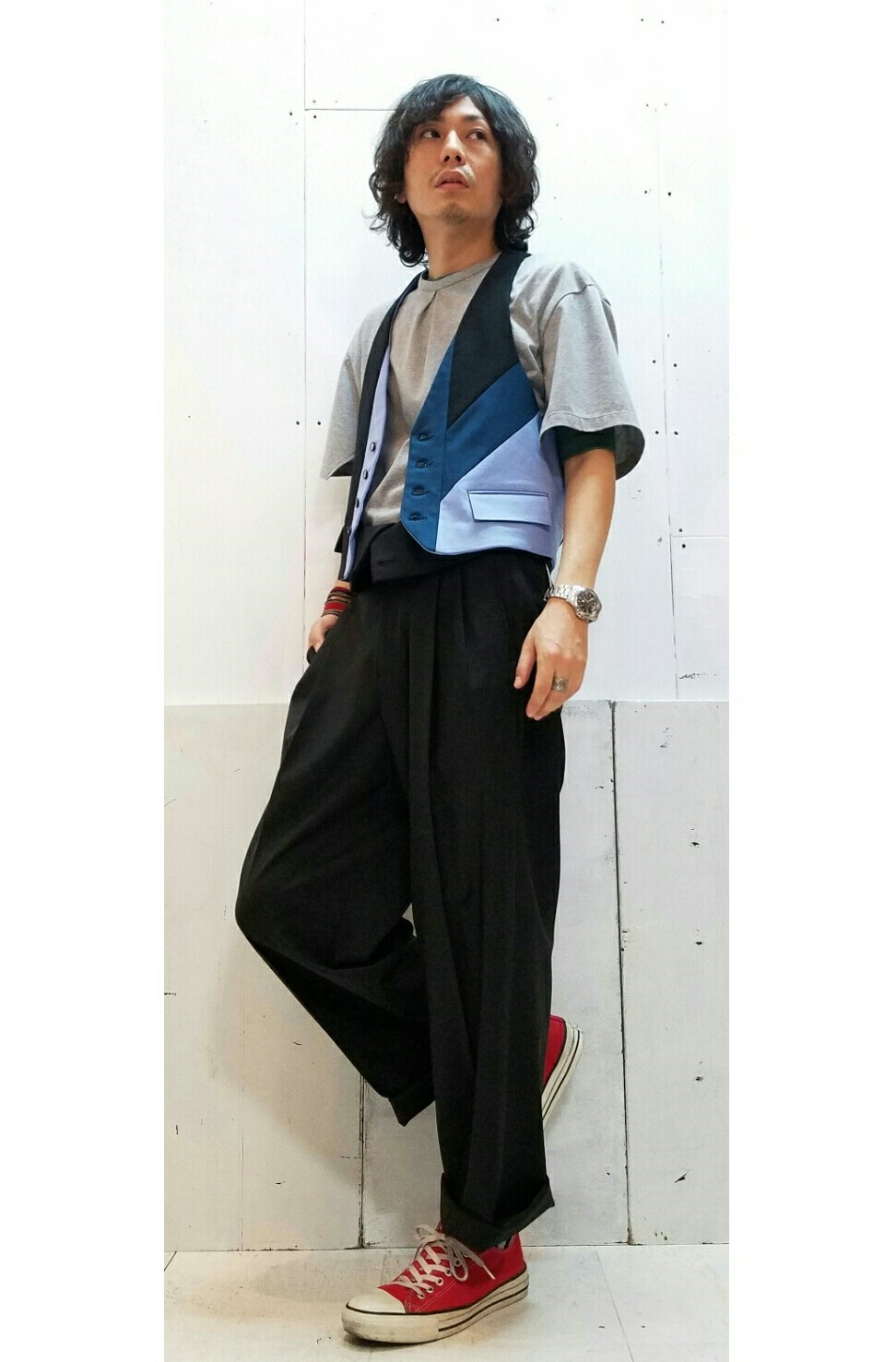 THREE BLIND MICE(スリーブラインドマイス) PANEL SWITCHING WAIST COAT T-1170(BLK)入荷!