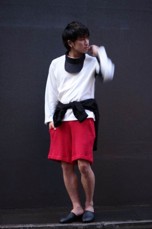REBEL ELEMENTS別注 KIIT(キート) BIG WAFFULE SHORT PANTS KIC-P83-021(RED)好評です!